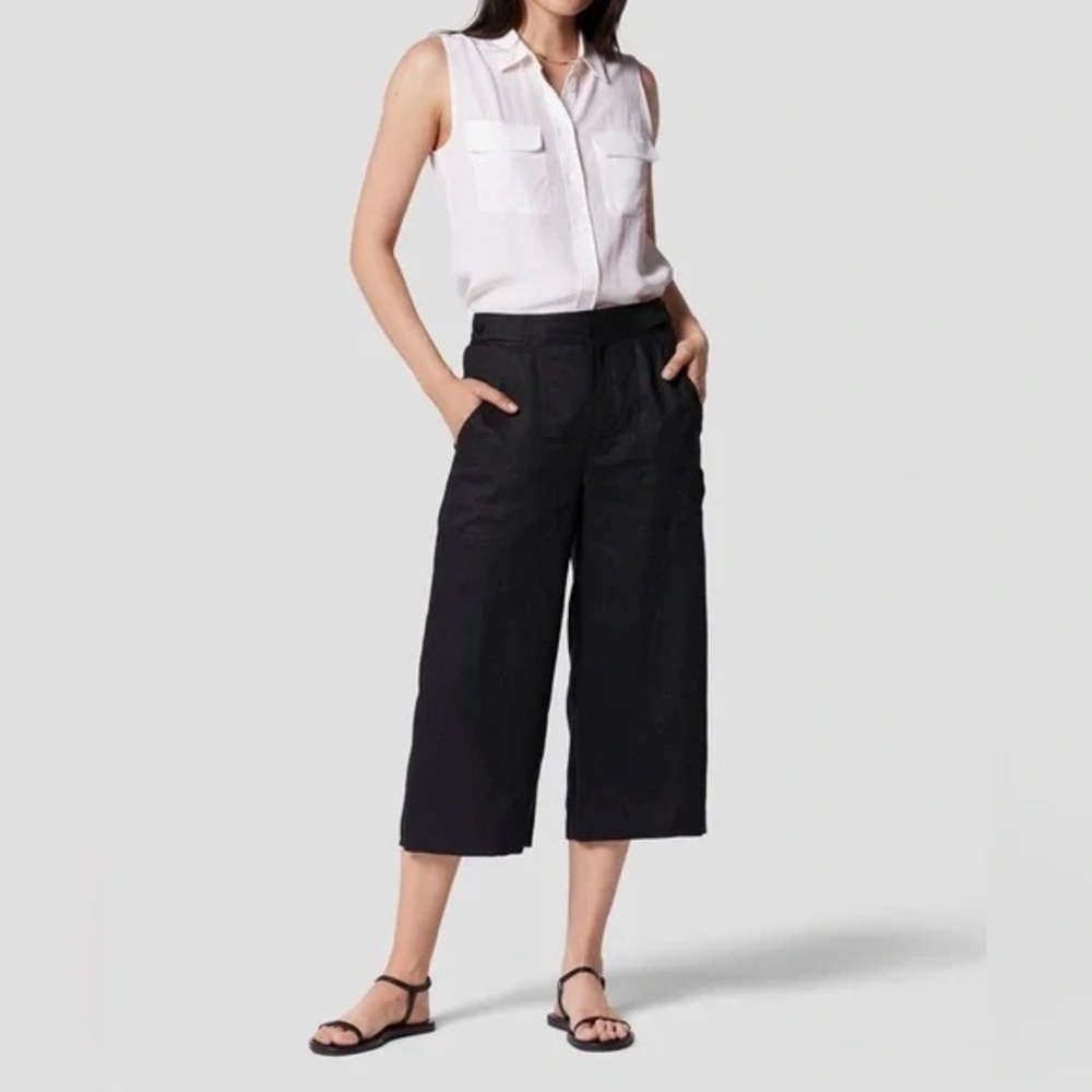 Equipment Femme Kalil Cropped Linen Trouser Pants